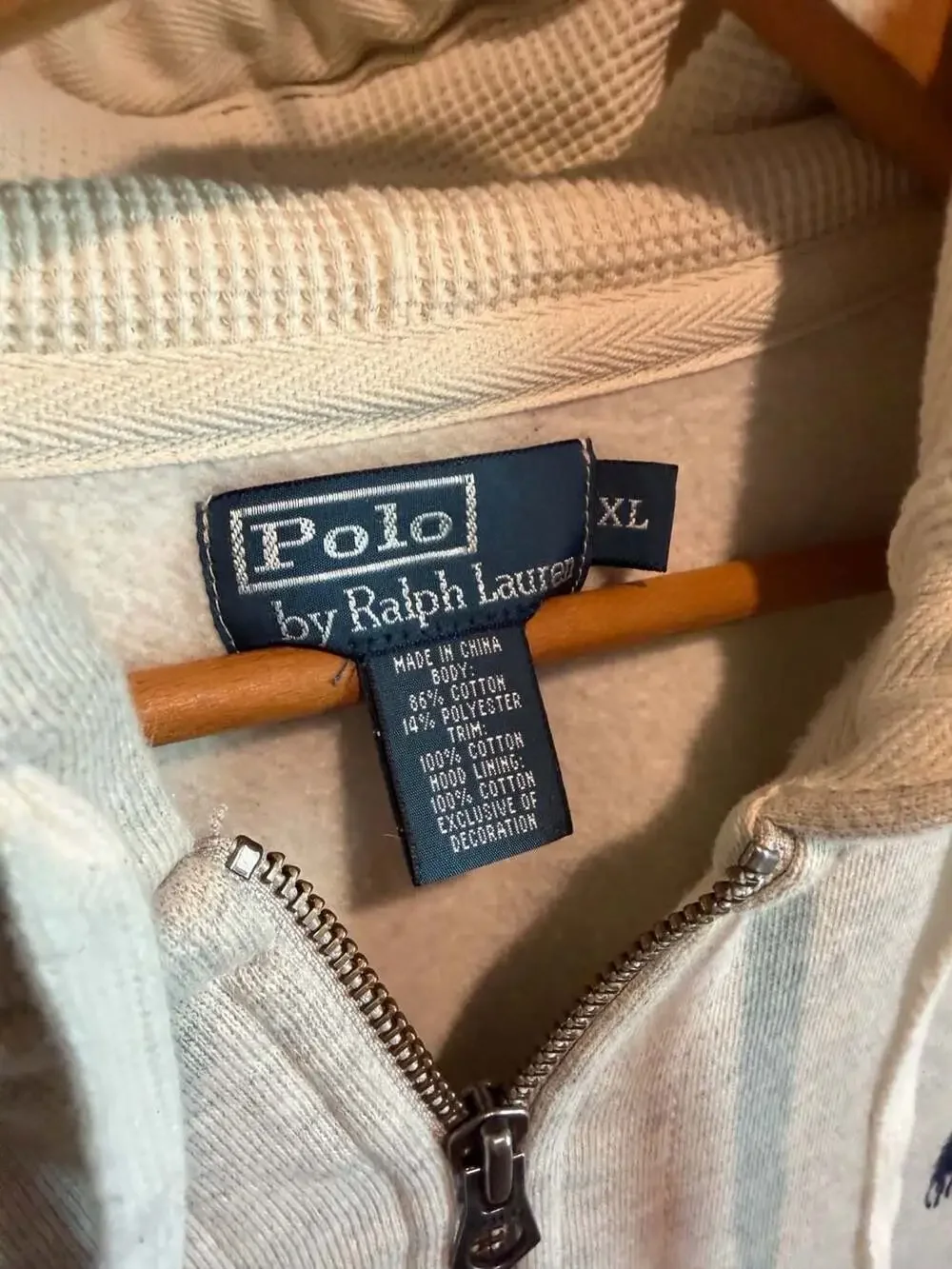 Polo Ralph Lauren Full Zip Hoodie Size XL Gray Cotton Blend